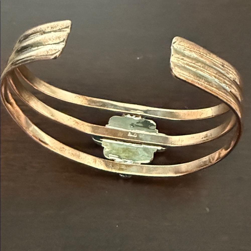 Copper Cotton Candy Turquoise Flower Cuff Bracelet NWOT - Picture 4 of 4